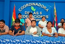 Federaciones del Trópico se declaran “escudo humano” para defender a Evo