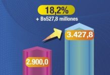 Recaudación tributaria del mercado interno crece en 18,2% y llega a Bs 3.427,8 millones en enero
